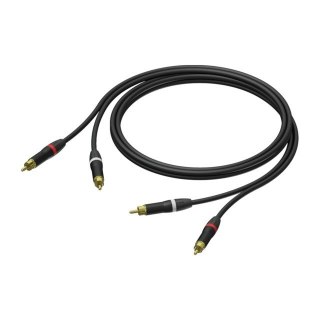 Kabel PROCAB RCA Cinch 2x2 Ultraflex trwały 1 5m czarny