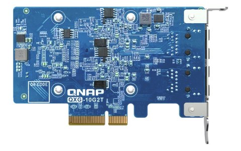 Karta sieciowa QNAP QXG-10G2T 10GbE 2x RJ45 PCIe Gen 3 x4 energooszczędna