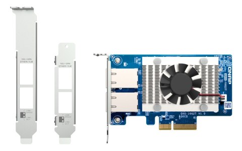 Karta sieciowa QNAP QXG-10G2T 10GbE 2x RJ45 PCIe Gen 3 x4 energooszczędna