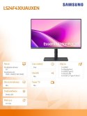 Monitor Samsung 24 cale Full HD 100Hz IPS USB C LAN DP Pivot ergonomiczny