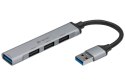 Hub USB Tracer H41 4 porty szybki i kompaktowy srebrny