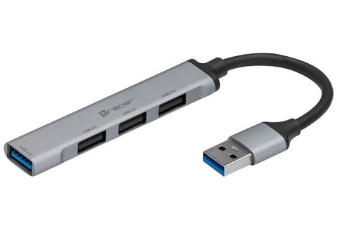 Hub USB Tracer H41 4 porty szybki i kompaktowy srebrny