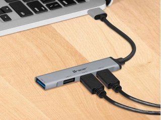 Hub USB Tracer H41 4 porty szybki i kompaktowy srebrny