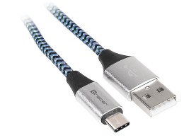 Kabel Tracer USB 2.0 1m Type-C trwały czarno-niebieski