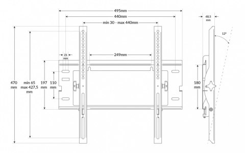 Uchwyt ścienny Edbak EWB150 regulowany VESA do telewizorów