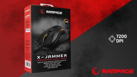 Mysz Rampage X-JAMMER V2 RGB 12800 DPI gaming wydajna makro
