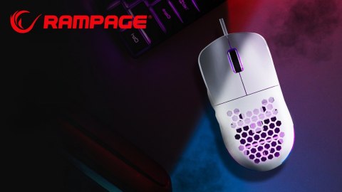 Rampage BLINK myszka gamingowa 12800 DPI RGB ergonomiczna biała