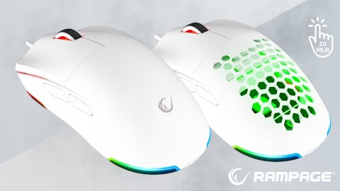 Rampage BLINK myszka gamingowa 12800 DPI RGB ergonomiczna biała