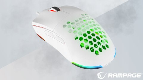 Rampage BLINK myszka gamingowa 12800 DPI RGB ergonomiczna biała