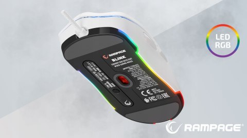 Rampage BLINK myszka gamingowa 12800 DPI RGB ergonomiczna biała