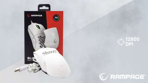 Rampage BLINK myszka gamingowa 12800 DPI RGB ergonomiczna biała