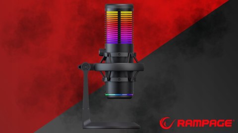 Rampage Bemol Mikrofon gamingowy do podcastów RGB USB C czarny