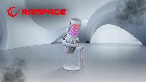 Rampage Bemol mikrofon gamingowy USB C RGB biały do podcastów