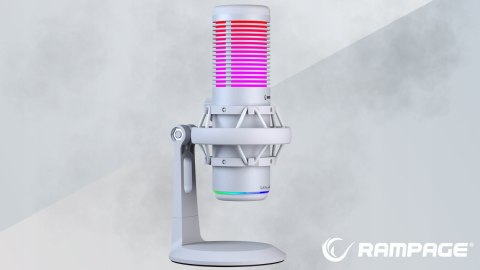 Rampage Bemol mikrofon gamingowy USB C RGB biały do podcastów