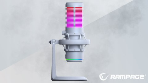 Rampage Bemol mikrofon gamingowy USB C RGB biały do podcastów