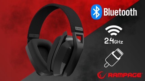 Rampage Blitz słuchawki gamingowe Bluetooth 5.3 2.4GHz USB-C z mikrofonem