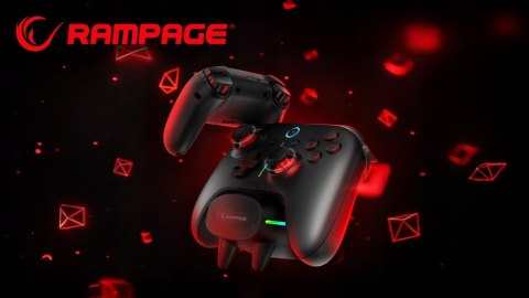 Rampage Hydra Pro Kontroler Bezprzewodowy RGB z Stacją Ładującą Wygodny