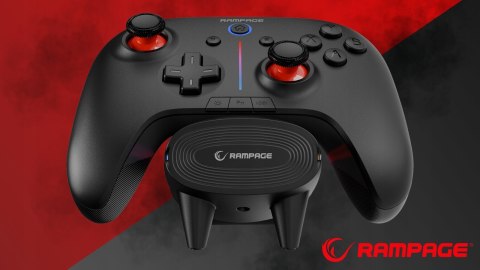 Rampage Hydra Pro Kontroler Bezprzewodowy RGB z Stacją Ładującą Wygodny