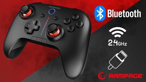 Rampage Hydra kontroler bezprzewodowy pad gaming RGB Bluetooth Android PC