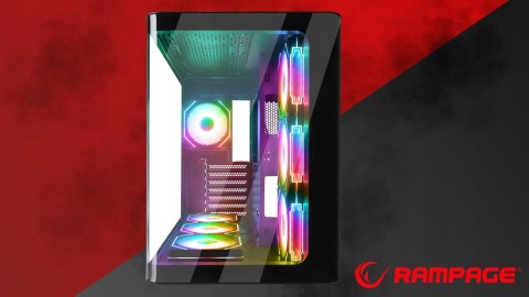 Rampage Loopy Obudowa PC czarna 7x 120mm wentylatorów ARGB Infinity HUB