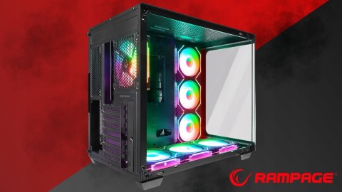 Rampage Loopy Obudowa PC czarna 7x 120mm wentylatorów ARGB Infinity HUB