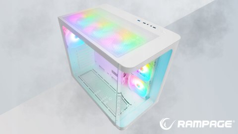 Rampage Loopy obudowa PC biała 7x wentylatorów ARGB Infinity HUB wydajna