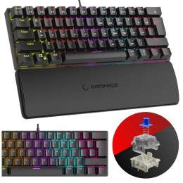 Rampage Plower K60 klawiatura mechaniczna gaming Blue Switch czarna
