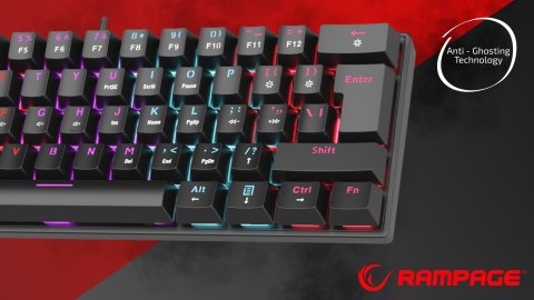 Rampage Plower K60 klawiatura mechaniczna gaming Blue Switch czarna