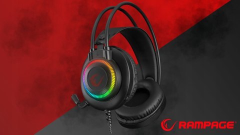 Rampage RM-K27 X-Jammer Słuchawki gamingowe 7.1 czarne Rainbow LED