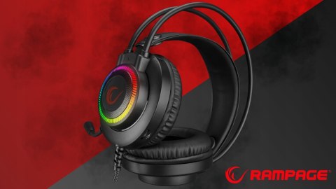 Rampage RM-K27 X-Jammer Słuchawki gamingowe 7.1 czarne Rainbow LED