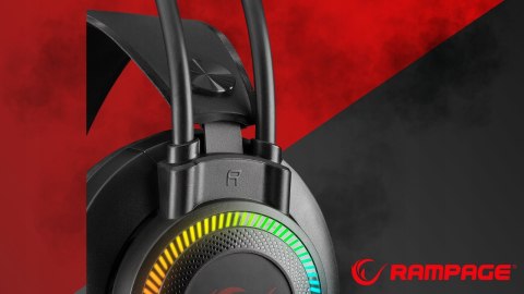 Rampage RM-K27 X-Jammer Słuchawki gamingowe 7.1 czarne Rainbow LED
