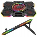 Rampage S47 CoolFlow podstawka chłodząca pod laptop 12-17 RGB regulowana