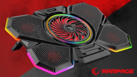 Rampage S47 CoolFlow podstawka chłodząca pod laptop 12-17 RGB regulowana
