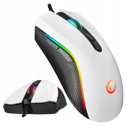 Rampage SMX-R44 V2 mysz gamingowa 12800 DPI RGB Huano 1000Hz biała