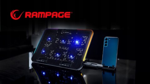 Rampage Sixpower R9 podstawka chłodząca pod laptop 15 cali RGB regulowana