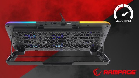 Rampage Sixpower R9 podstawka chłodząca pod laptop 15 cali RGB regulowana