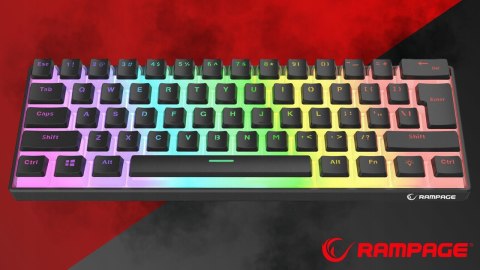 Klawiatura Rampage RADIANT K11 mechaniczna Pudding RGB czerwona gaming