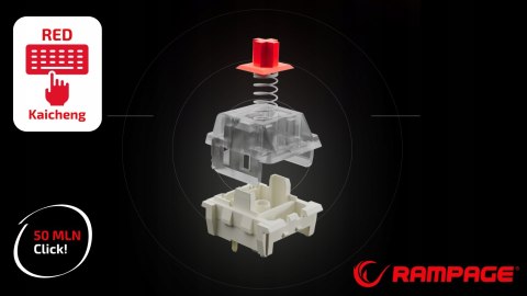 Klawiatura Rampage RADIANT K11 mechaniczna Pudding RGB czerwona gaming