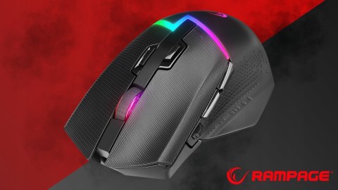 Mysz Rampage DROP M3 gaming bezprzewodowa 1000Hz RGB czarna ergonomiczna