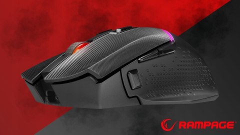 Mysz Rampage DROP M3 gaming bezprzewodowa 1000Hz RGB czarna ergonomiczna