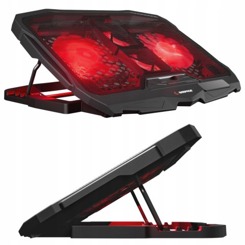 Rampage AD-RX34 podstawka chłodząca pod laptop 12-17 cali regulowana czarna
