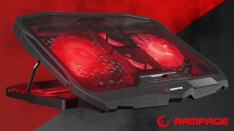 Rampage AD-RX34 podstawka chłodząca pod laptop 12-17 cali regulowana czarna