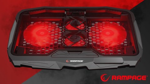 Rampage AD-RX34 podstawka chłodząca pod laptop 12-17 cali regulowana czarna