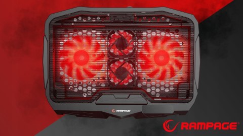 Rampage AD-RX34 podstawka chłodząca pod laptop 12-17 cali regulowana czarna
