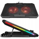 Rampage AD-RC12 CLAW Podstawka chłodząca laptop 15-17 cal RGB regulowana