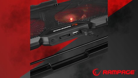 Rampage AD-RC12 CLAW Podstawka chłodząca laptop 15-17 cal RGB regulowana