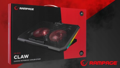 Rampage AD-RC12 CLAW Podstawka chłodząca laptop 15-17 cal RGB regulowana