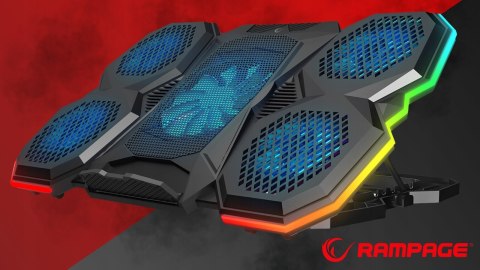 Rampage AD-RC14 X-RANGER podstawka chłodząca 9-17 cali RGB gamingowa