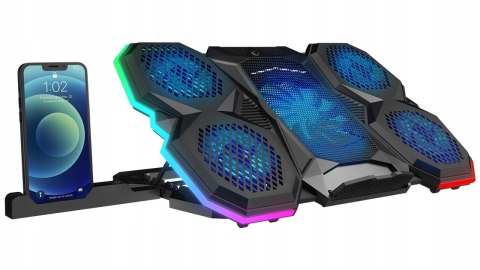 Rampage AD-RC14 X-RANGER podstawka chłodząca 9-17 cali RGB gamingowa