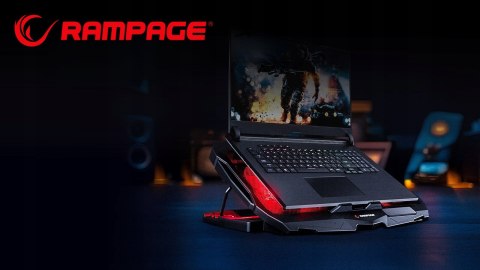 Rampage AD-RC4 Podstawka chłodząca pod laptop gaming czarna LED regulowana